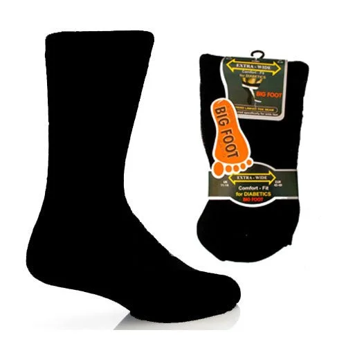 Luxury silk ankle socks for softness-3 Pairs - Black - Mens Big Foot Extra Wide Diabetic Socks Size 11-14