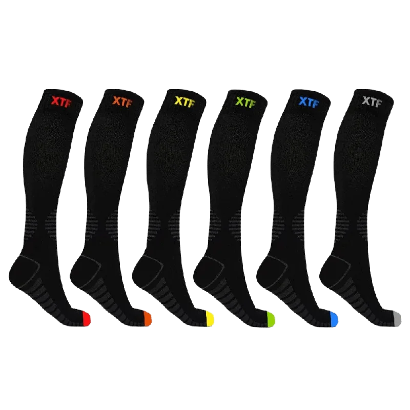 Non-slip socks for yoga-Colored Toes Compression Socks (6-Pairs)