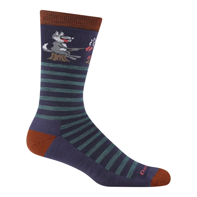 Organic cotton crew socks for breathability-男款 6096．Wild Life Crew Lightweight Cushion