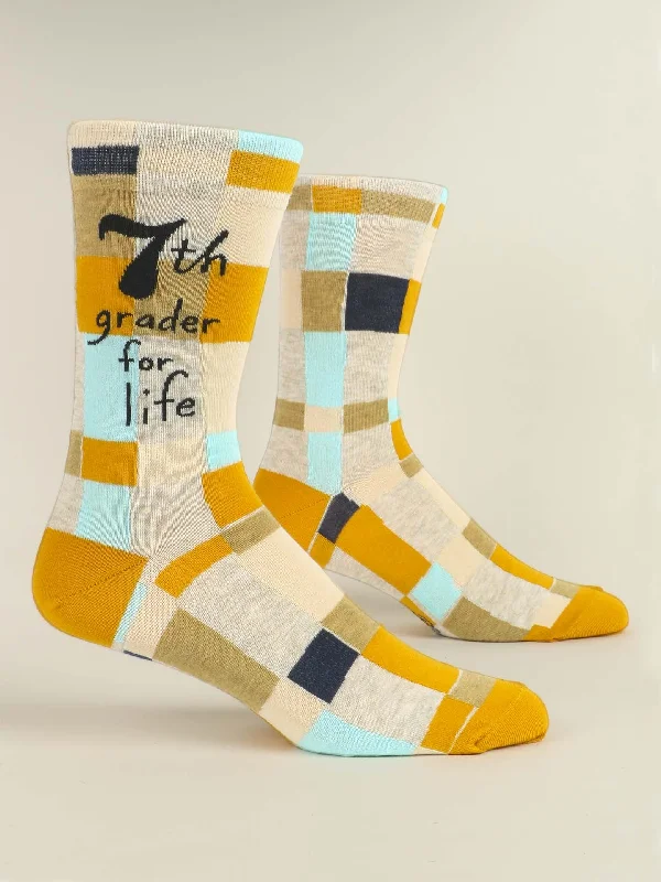 Vintage polka dot socks for retro vibe-7th Grader For Life M-Crew Socks