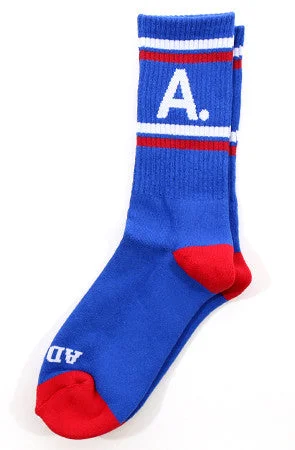 Luxury silk socks for elegance-A-Type (Blue/White/Red Socks)