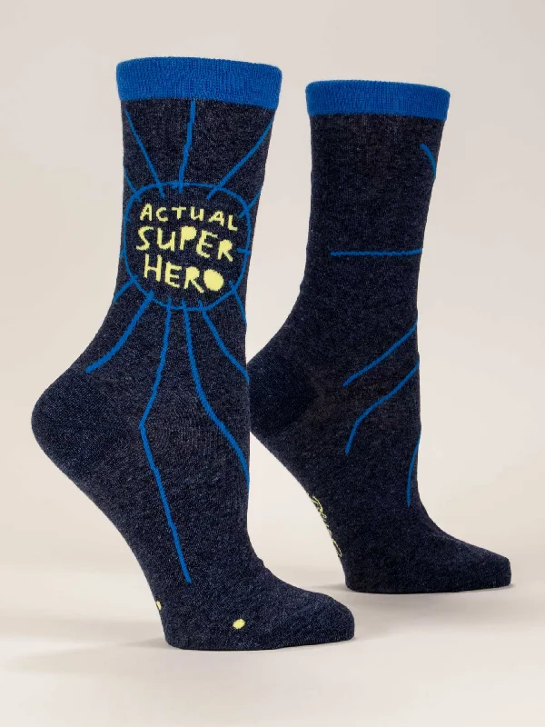 Breathable wool ankle socks for hiking-Actual Superhero W-Crew Socks