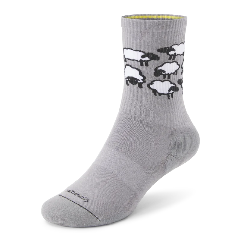 Thick hiking ankle socks for camping-Anytime Crew Sock - Medium Grey/Blizzard (Natural Black) - Sheep