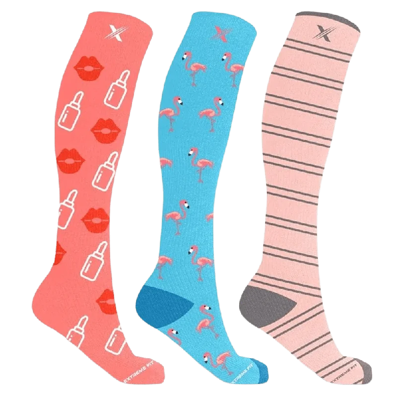 Long tube socks for sports-Bossbabe Vibes Socks (3-Pairs)