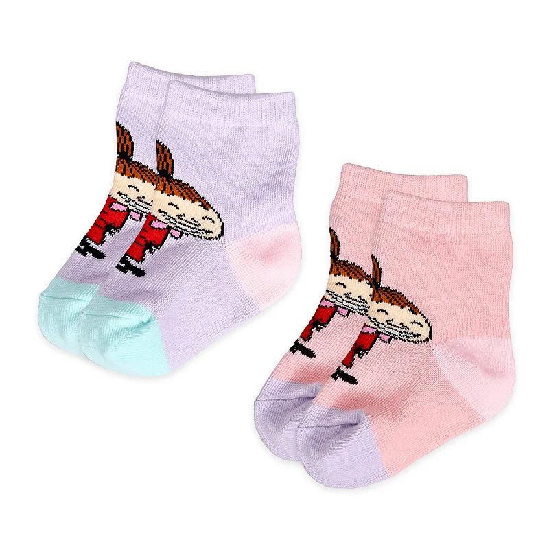 Luxury silk crew socks for luxury-Baby Double Pack Socks - Little My