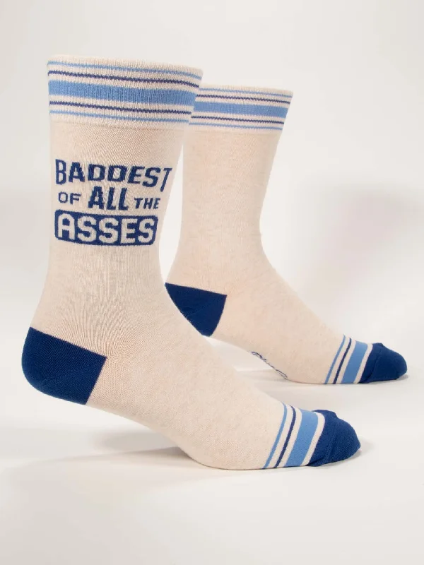 Thick outdoor ankle socks for camping-Baddest Of All The Asses M-Crew Socks