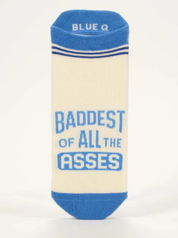 Custom printed crew socks for branding-Baddest Of All The Asses Sneaker Socks