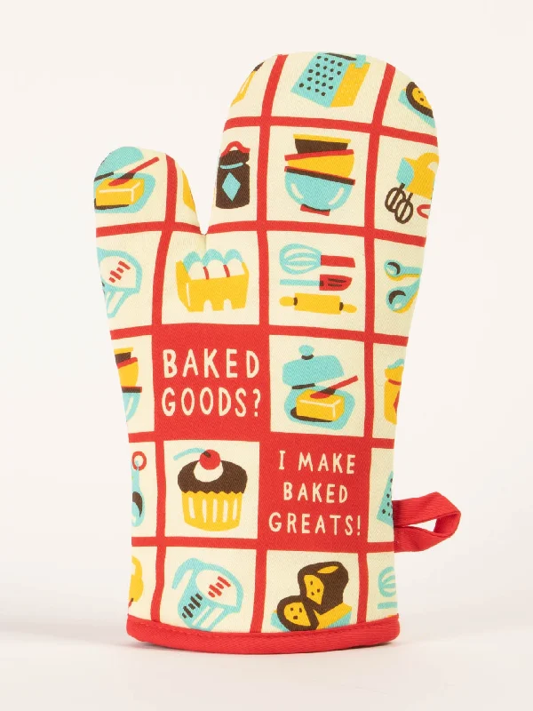 Rustic hand-knitted crew socks for warmth-Baked Goods? I Make Baked Greats! Oven Mitt