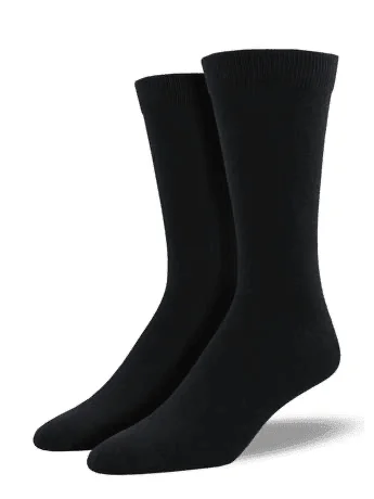 Long sports crew socks for athletes-Solid Bamboo | King Size Men's Crew