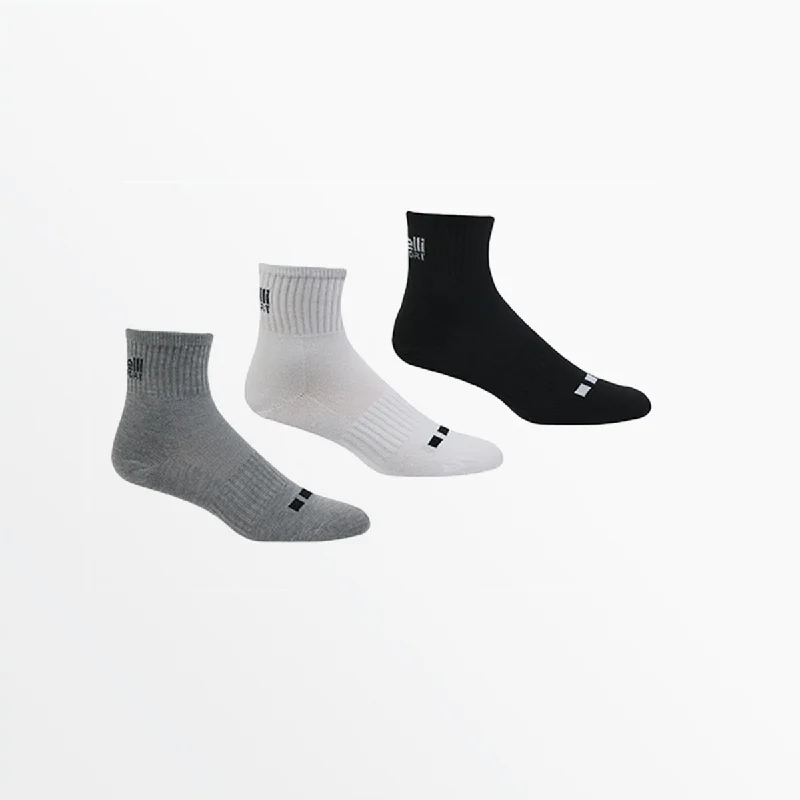 Long athletic ankle socks for support-BASICS CS-COOL CUSHIONED QUARTER TOP SOCKS