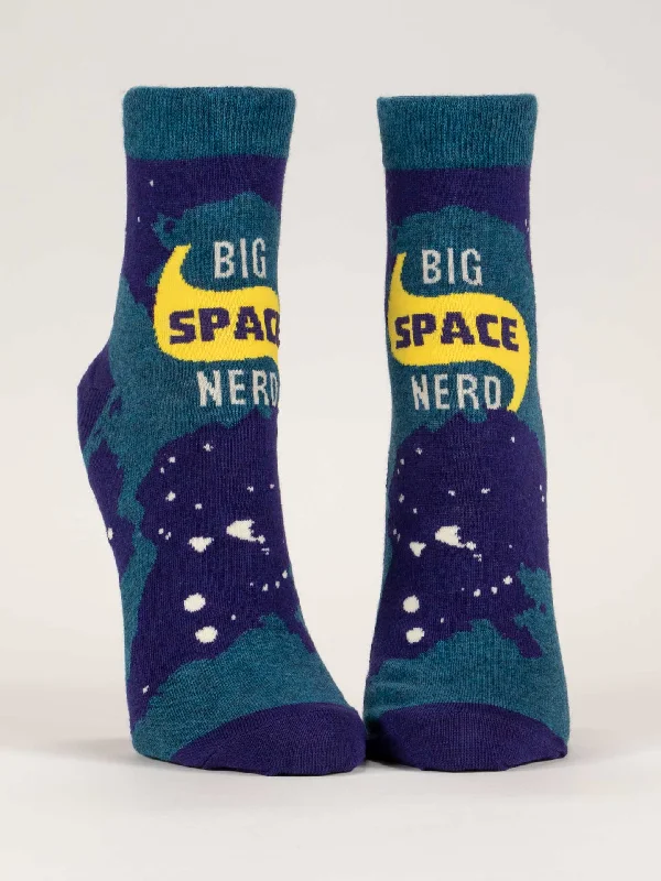 Long compression crew socks for travel-Big Space Nerd W-Ankle Socks