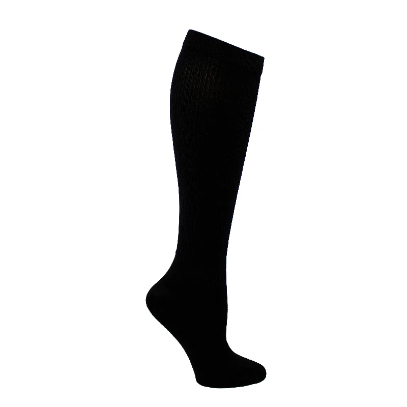 Minimalist gray crew socks for subtle-Black Medical Grade Compression Sock 20-30 mmHg NA0032199