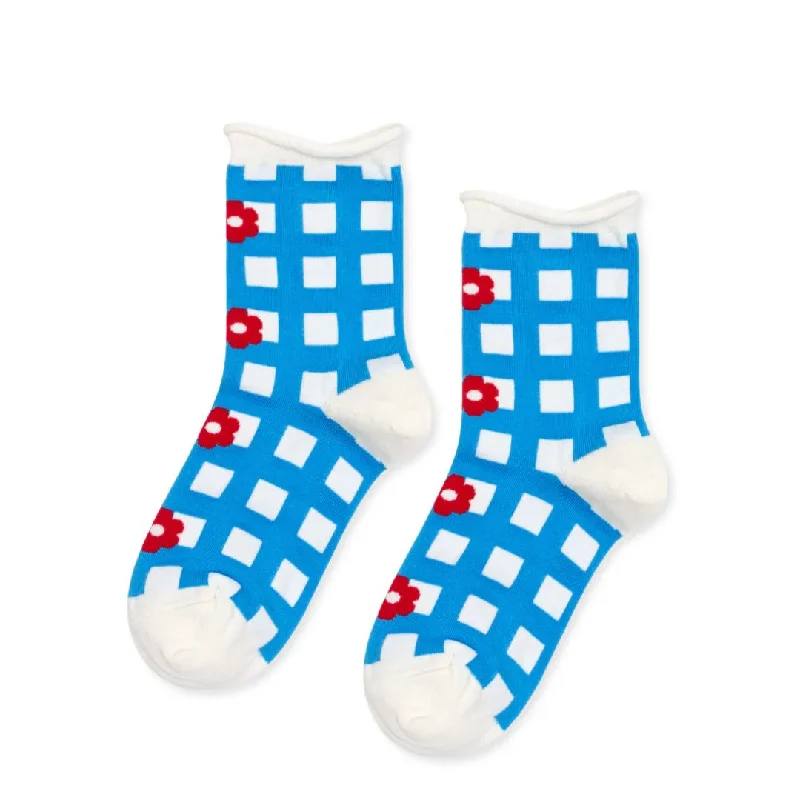 Breathable mesh socks for sports-Bloem Crew Socks (Aqua)