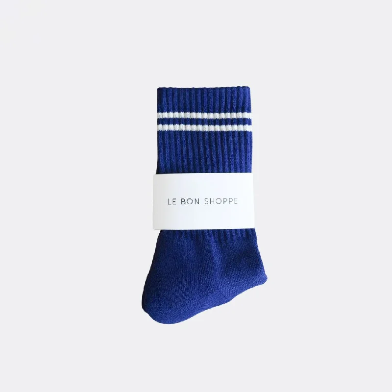 Vintage wool crew socks for classic-Boyfriend Socks (Navy)