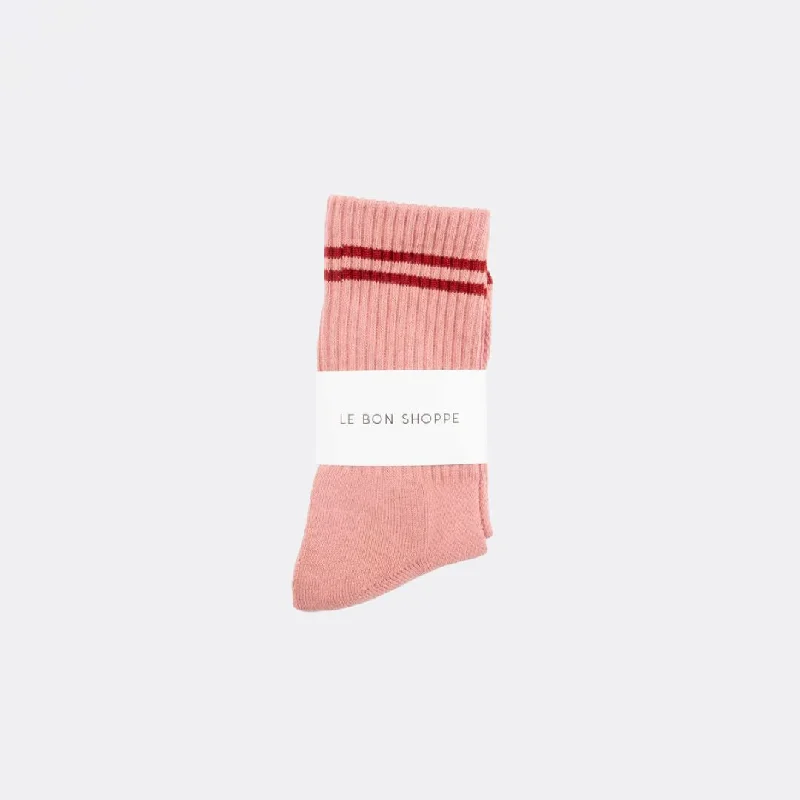 Thick hiking socks for trails-Boyfriend Socks (Vintage Pink)