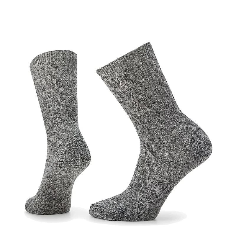 Long tube crew socks for sports-Smartwool Women's Everyday Cable Crew Socks in Natural