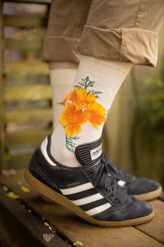 Large knee-high crew socks for fashion-California Poppy Crew