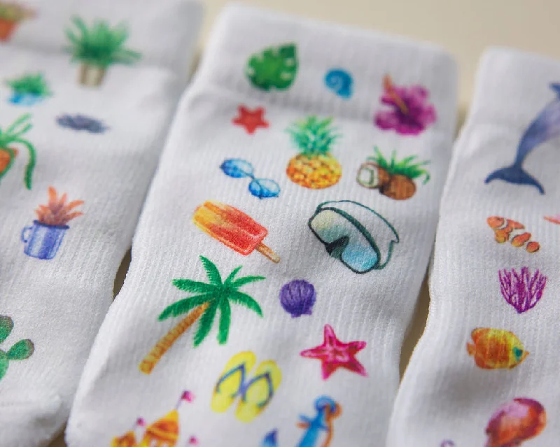 Funny crew socks for quirky style-Caribbean Collection