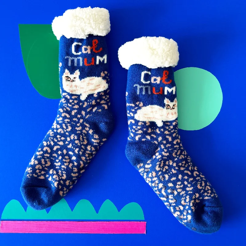 Grip socks for pilates-Catnip Cozy Slipper Socks