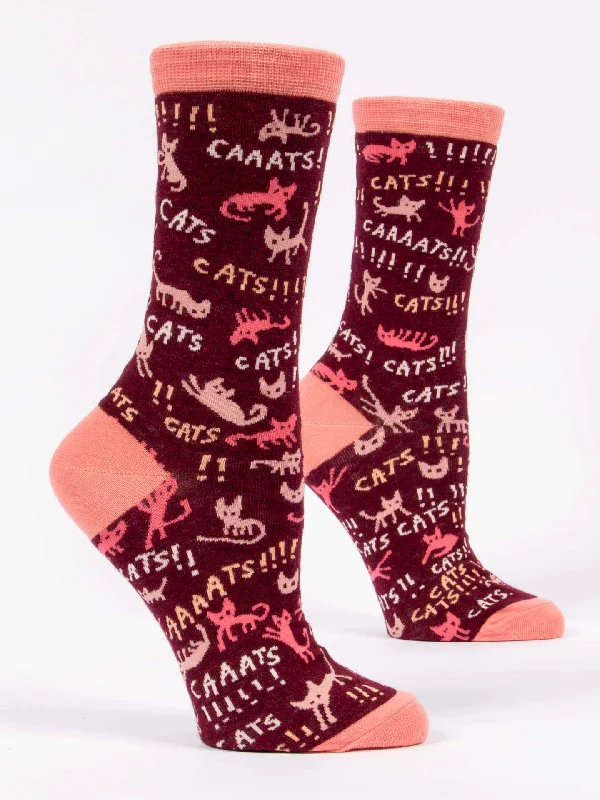 Small fuzzy socks for infants-Cats! W-Crew Socks