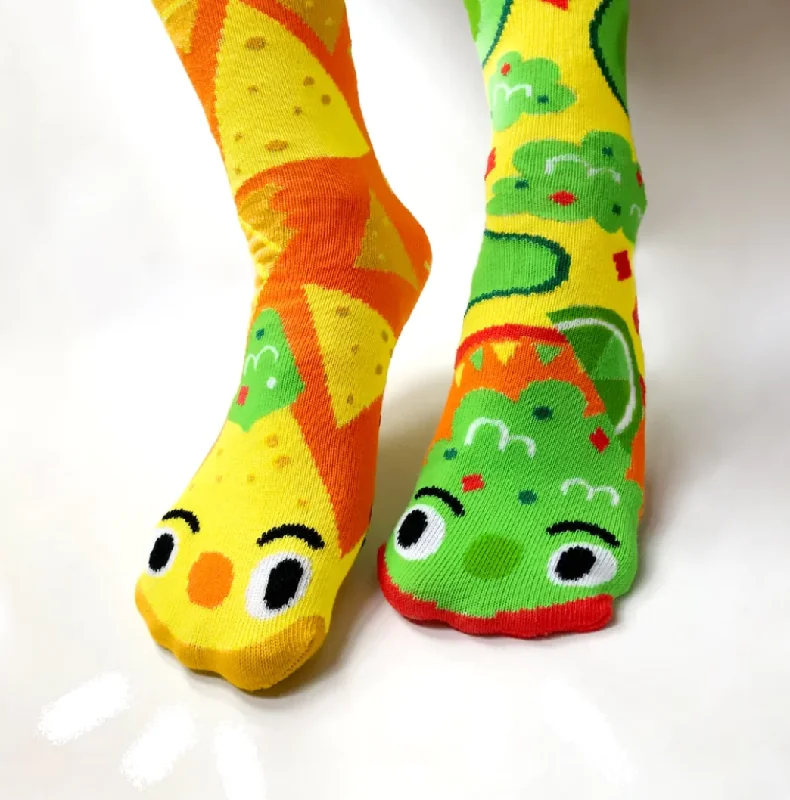 Soft bamboo socks for sensitive skin-Chips & Guac | Adult Socks| Pals Fun Mismatched Socks