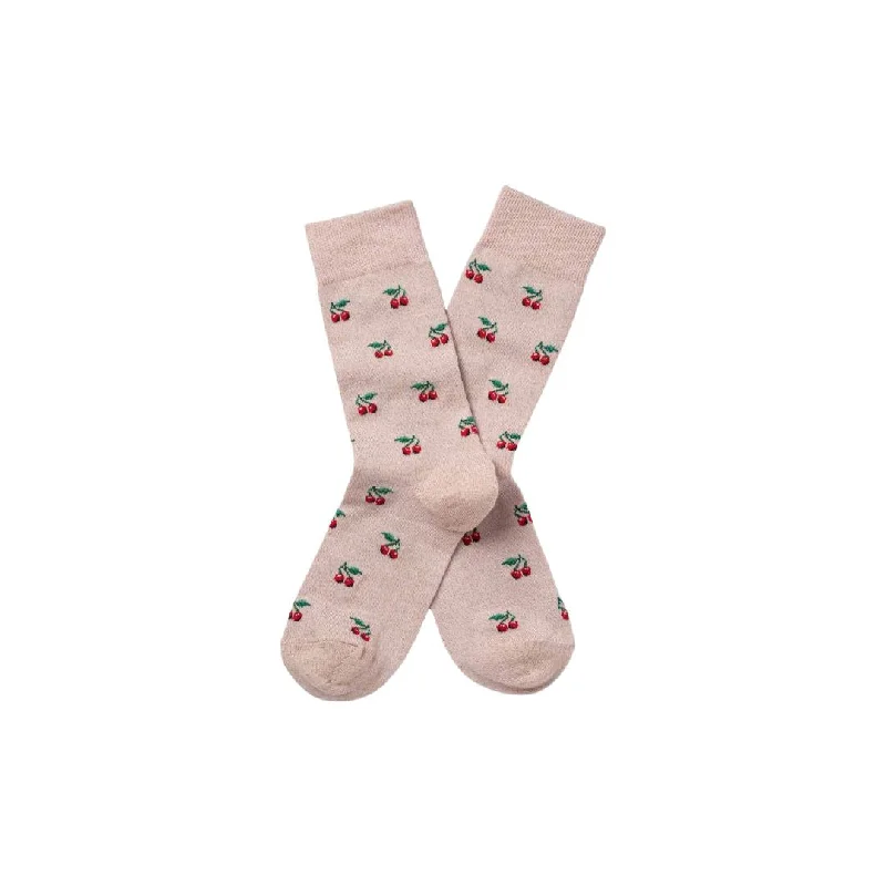 Large cotton socks for daily wear-Cherry (Poudre)