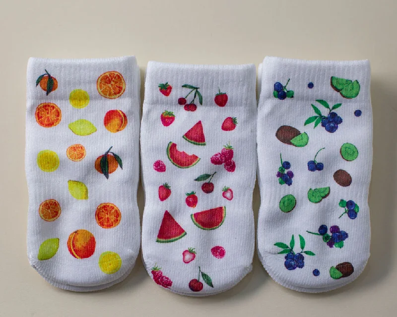 Thick cotton ankle socks for warmth-Citrus Collection