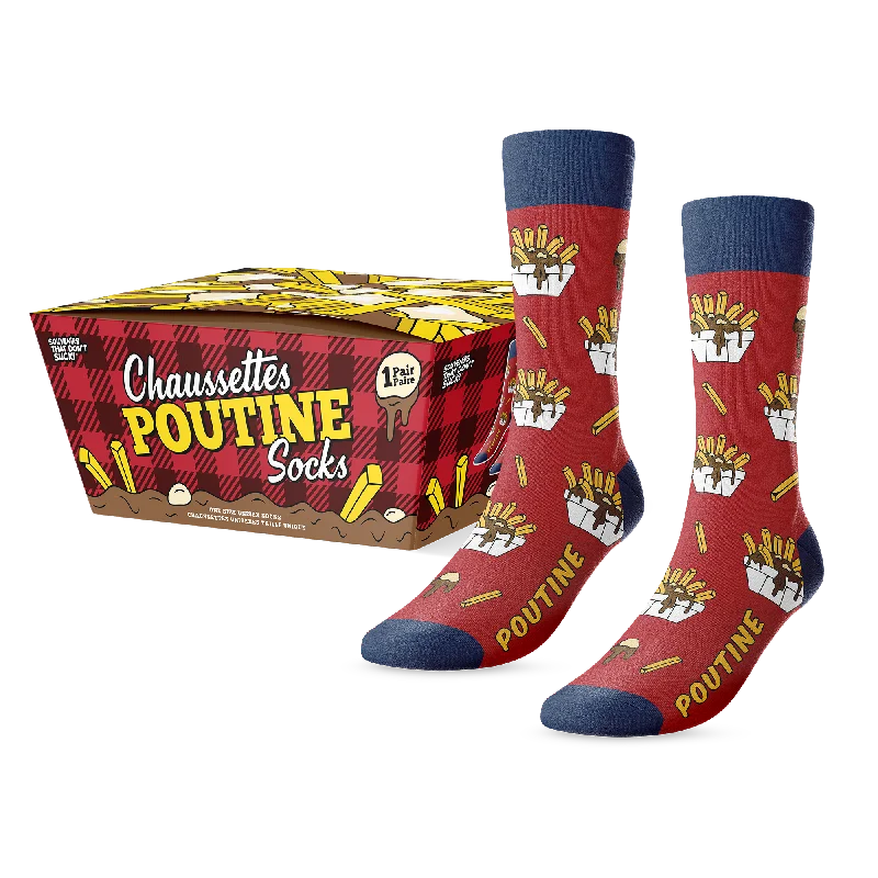 Long tube ankle socks for sports-Classic Canadian Poutine Socks