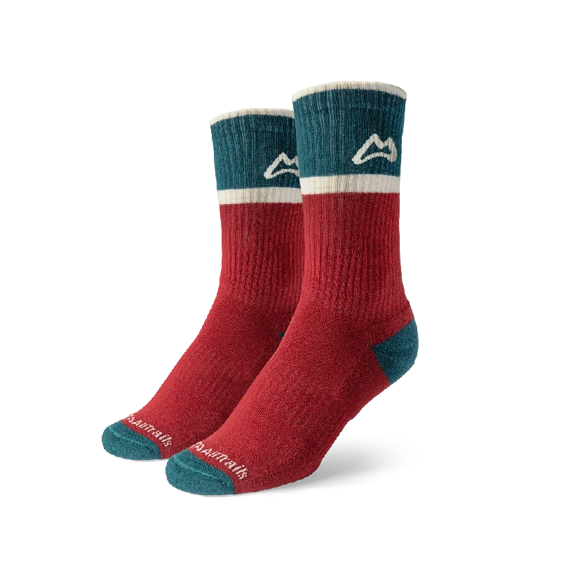 Colorful ankle socks for fashion-Classic Crew Trail Sock - Red