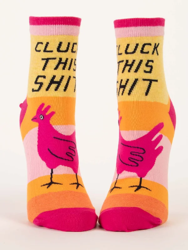 Custom printed ankle socks for events-Cluck This Shit W-Ankle Socks