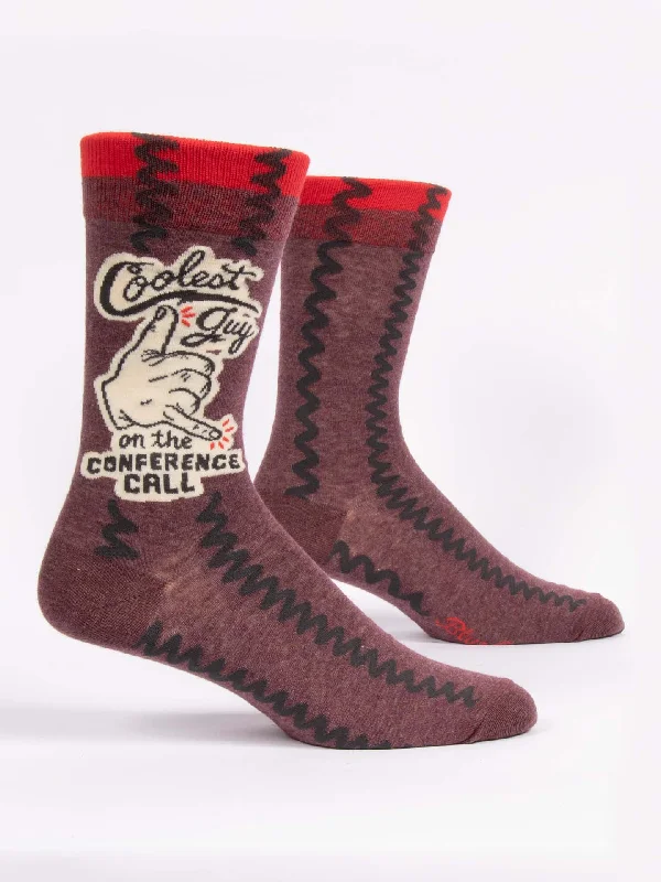 Vintage wool crew socks for retro vibe-Coolest Guy On The Conference Call M-Crew Socks