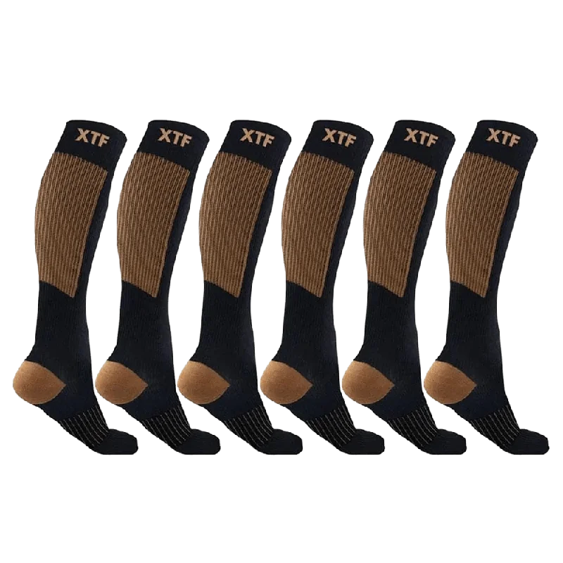 Non-skid socks for home use-Copper-Infused Socks - Original (6-Pairs)