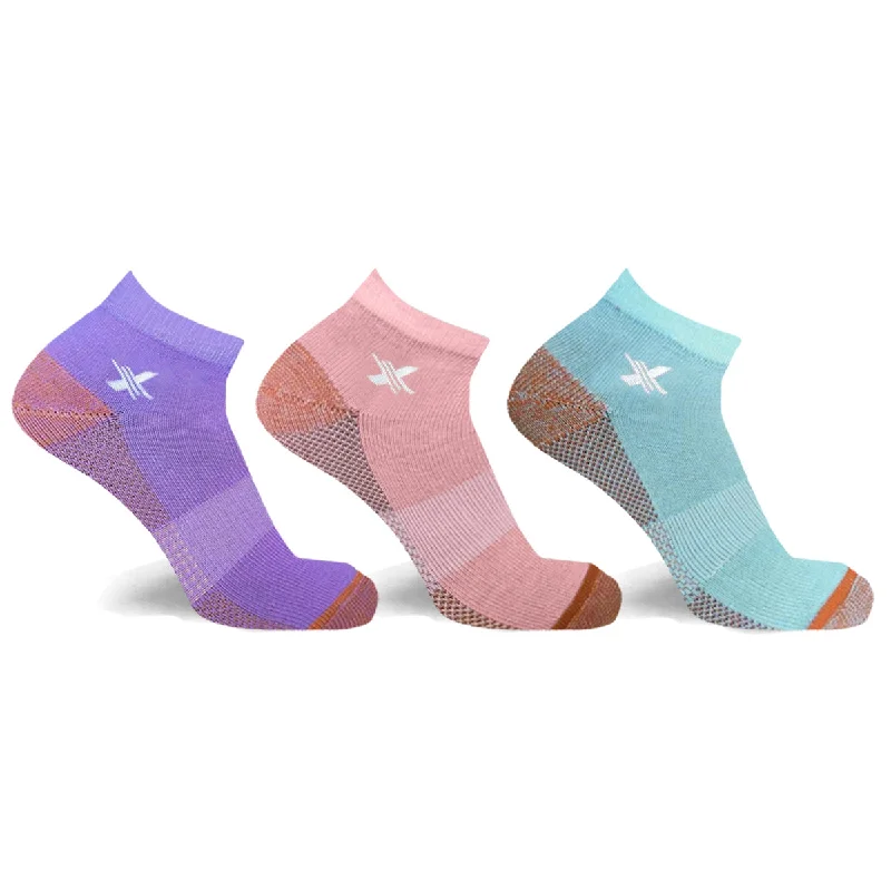 Vintage striped ankle socks for retro-Copper-Infused Ankle Socks (3-Pairs)