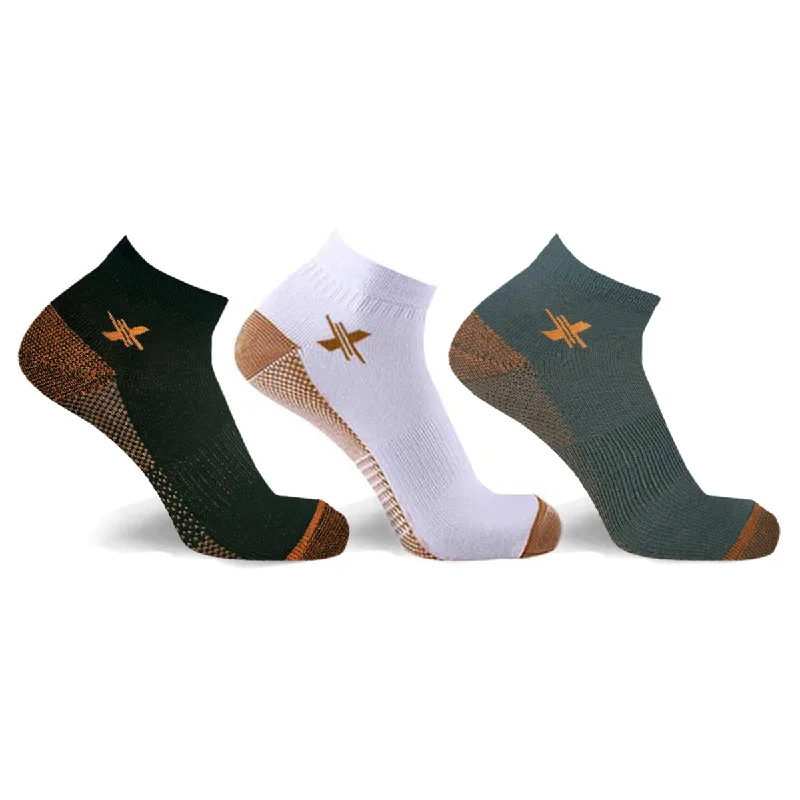 Small novelty ankle socks for kids-Copper-Infused Ankle Socks (3-Pairs)