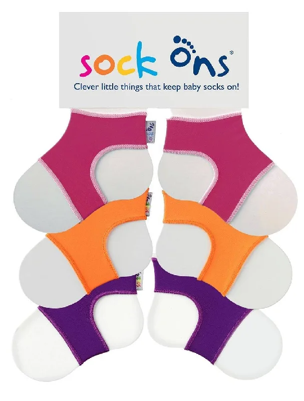 Custom logo ankle socks for branding-3pk Colour Sock Ons Multi Pack SAVE!