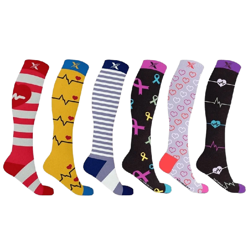 Modern polka dot socks for fun-Medical Prints Compression Socks (6-Pairs)