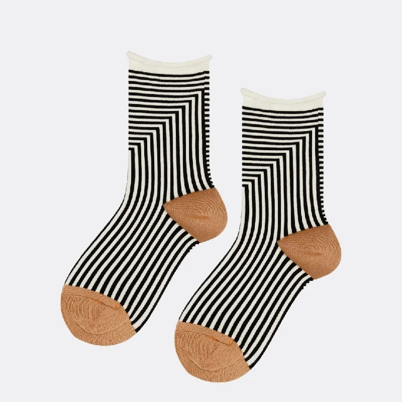 Rustic wool ankle socks for earthy-Corbusier Crew Socks (Black)