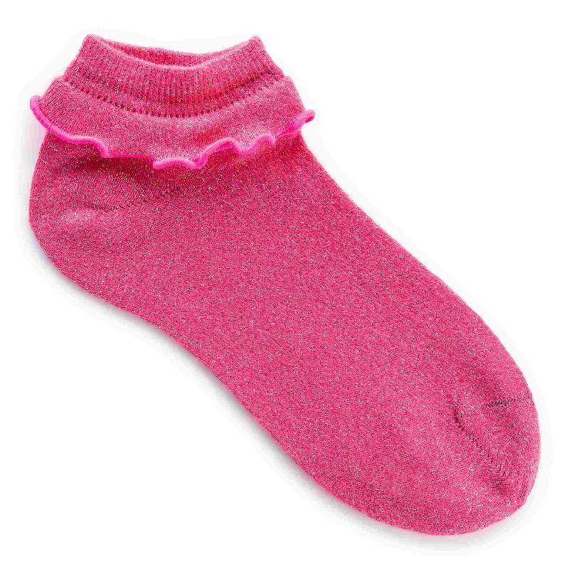 Thin dress crew socks for formal-Cotton Bling Lace