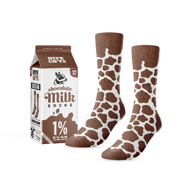 Minimalist black crew socks for everyday-Creamy Chocolate Milk Socks