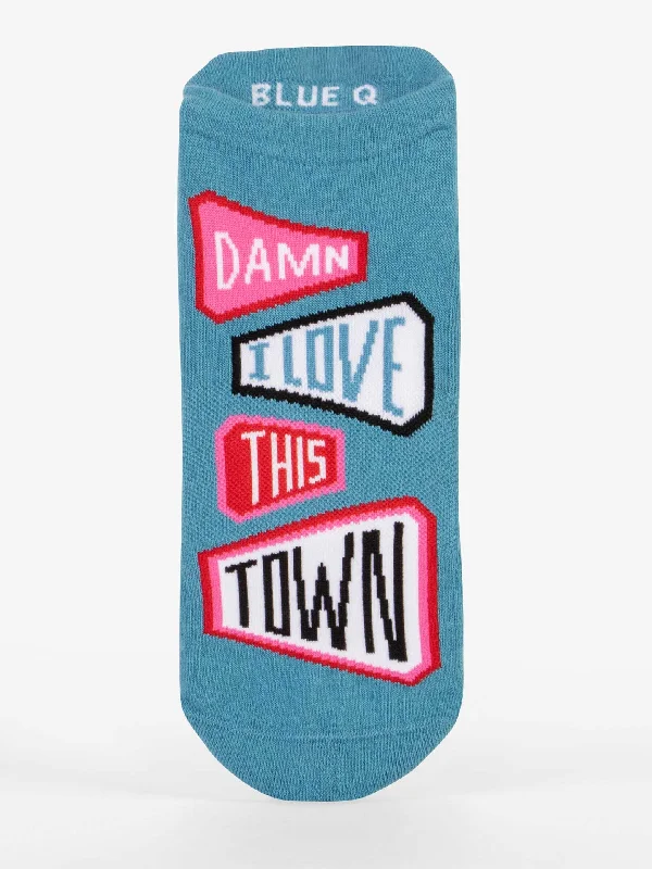 Non-slip socks for yoga-Damn I Love This Town Sneaker Socks