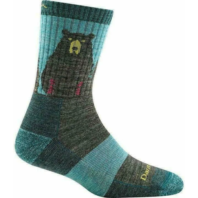 Custom design socks for teams-Darn Tough Womens Bear Town Micro Crew Lightweight Hiking Socks