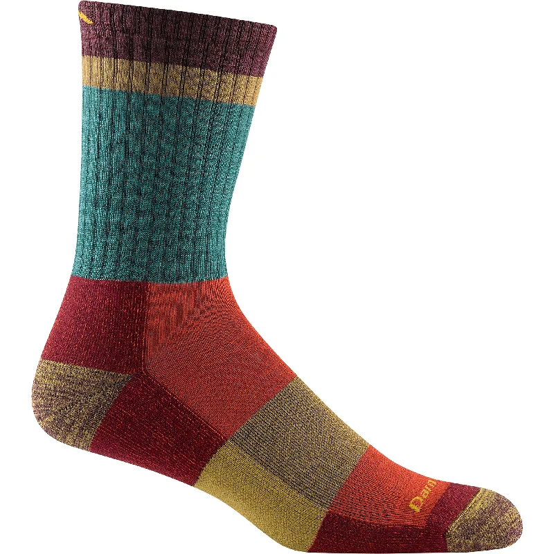 Modern black crew socks for chic-Darn Tough Mens Heady Stripe Micro Crew Lightweight Hiking Socks