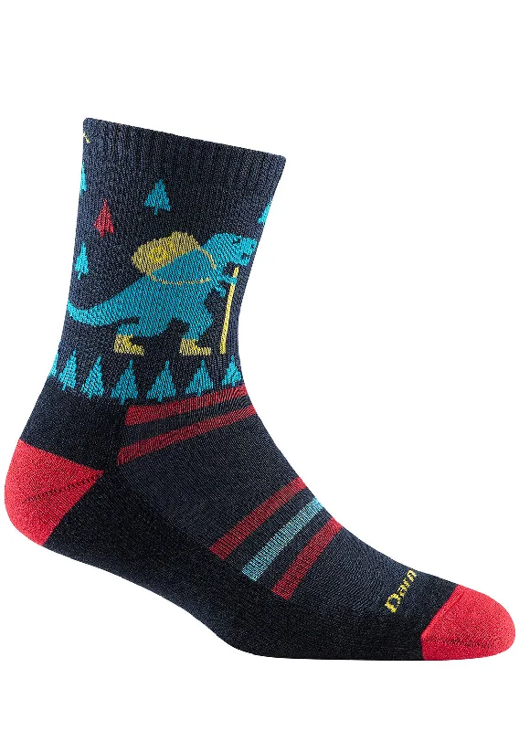 Thick winter ankle socks for insulation-Darn Tough Junior TY-Ranger-Saurus Micro Crew Socks