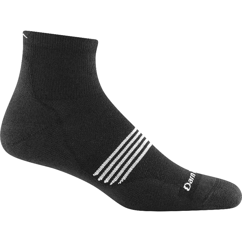 Custom printed crew socks for branding-Darn Tough Mens Element Quarter Lightweight Running Socks