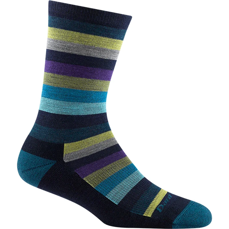 Minimalist gray socks for everyday-Darn Tough Womens Mystic Stripe Crew Lightweight Lifestyle Socks