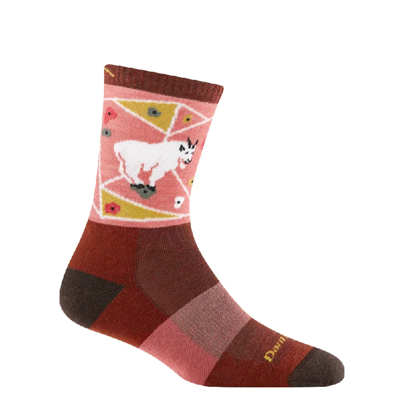 Custom embroidered crew socks for branding-Darn Tough Women's Critter Club Micro Crew Lightweight Hiking Sock in Canyon