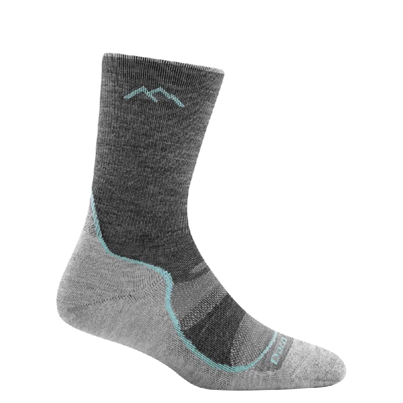 Custom printed crew socks for teams-Darn Tough Women's Light Hiker Micro Crew Lightweight Hiking Sock in Slate