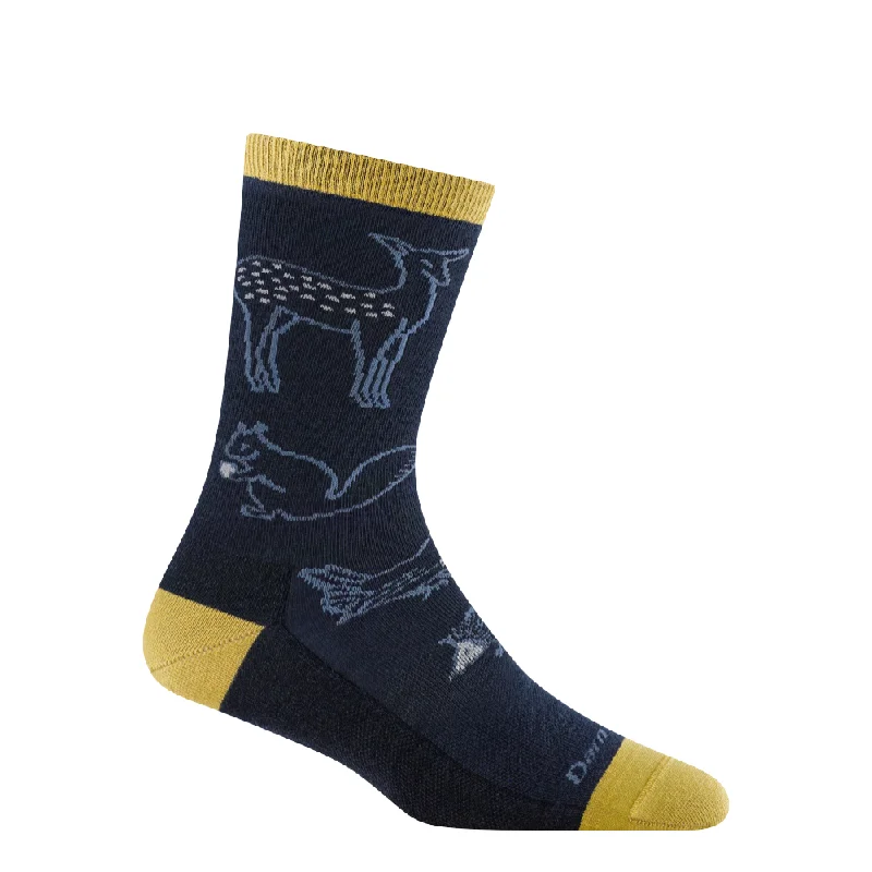 Rustic knitted crew socks for warmth-Darn Tough Women's Woodland Creatures Crew Lightweight Lifestyle Sock in Eclipse Navy