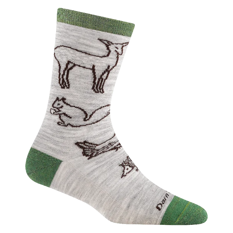 Breathable wool ankle socks for hiking-Darn Tough Womens Woodland Creatures Crew Lightweight Lifestyle Socks