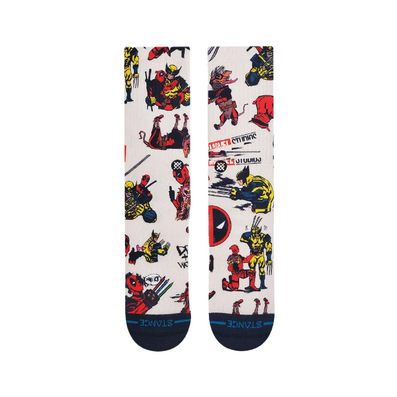 Organic bamboo ankle socks for eco-DEADPOOL WOLVERINE CREW SOCK